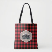 Karierte Pattern-Tote-Tasche aus Red & Black Buffa Tasche (Vorderseite)