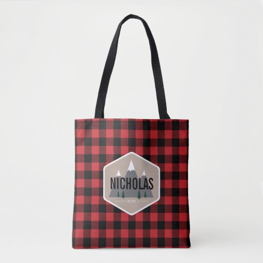 Karierte Pattern-Tote-Tasche aus Red & Black Buffa Tasche (Vorderseite)
