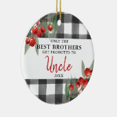 Karierte Personalisierte Brüder, die zu Onkel befö Keramik Ornament (Rechts)