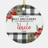 Karierte Personalisierte Brüder, die zu Onkel befö Keramik Ornament (Vorne)