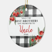 Karierte Personalisierte Brüder, die zu Onkel befö Keramik Ornament (Links)