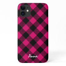 Karierte Personalisierte Rosa und Schwarz Buffalo