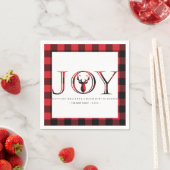 Karierte Personalisierte Weihnachtsfreude Serviette (Beispiel)