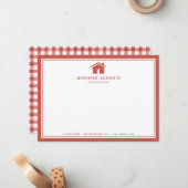 Karierte, Personalisierte Wohnfläche für Bürokrate Mitteilungskarte (Vorderseite/Rückseite Beispiel)