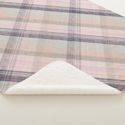 Karierte Pflaume, grau, rosa, Sherpadecke (3/4)