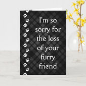 karierte Pfoten-Beileid-Karte Karte (Gelbe Blume)