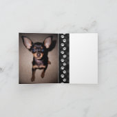 karierte Pfoten-Gedenkkarte Karte (Innenseite)