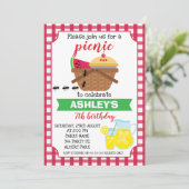 Karierte Picknick-Geburtstagseinladung Einladung (Stehend Vorderseite)