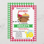 Karierte Picknick-Geburtstagseinladung Einladung (Vorne/Hinten)