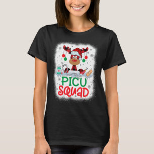Karierte PICU-Squad-Krankenschwester Weihnachtsman T-Shirt