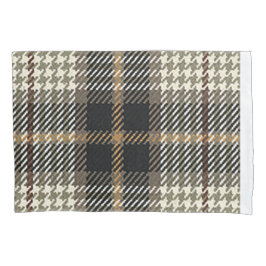 Karierte Pillowcase-Creme und Braune Kissenbezug