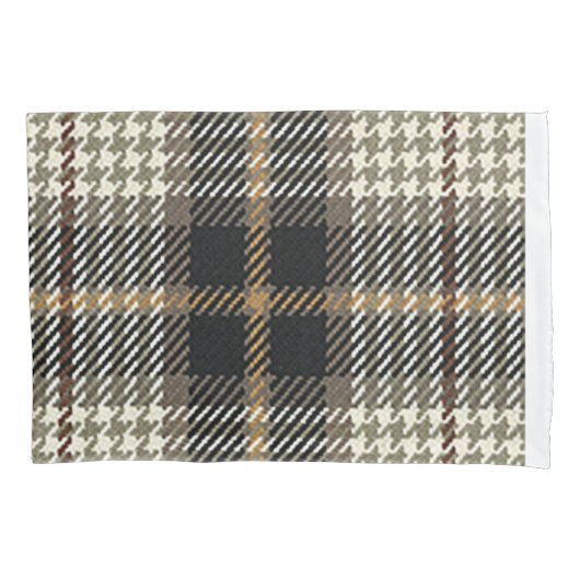 Karierte Pillowcase-Creme und Braune Kissenbezug (Vorderseite-Links)