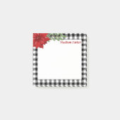 Karierte Poinsettia Buffalo Post-it Klebezettel (Vorderseite)