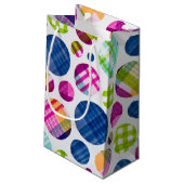 Karierte Polka Dots Kleine Geschenktüte (Rückseite Schrägansicht)