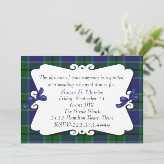 Karierte Probe Einladung (Stehend Vorderseite)