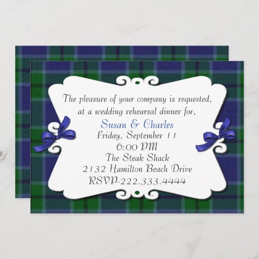 Karierte Probe Einladung (Vorne/Hinten)