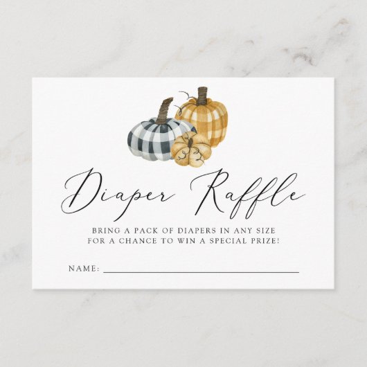 Karierte Pumpkin Babydusche Windelwaschkarte Begleitkarte (Vorderseite)