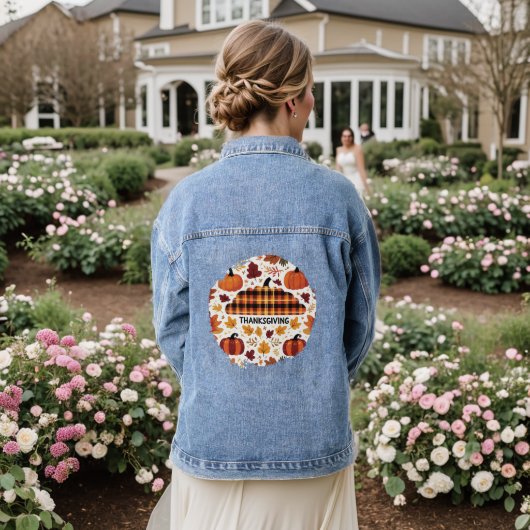 Karierte Pumpkinaparade Jeansjacke (Hochzeit Rückseite)