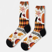 Karierte Pumpkinaparade Socken (Linkes Detail)