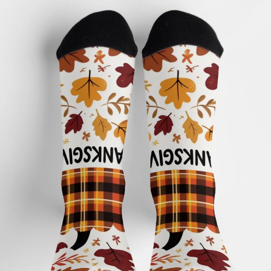 Karierte Pumpkinaparade Socken (Oben)