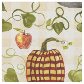 Karierte Pumpkins im Herbst Äpfel auf Gingham Stoff (Nahaufnahme)