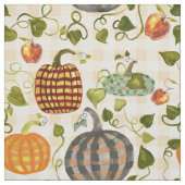 Karierte Pumpkins im Herbst Äpfel auf Gingham Stoff (Muster)
