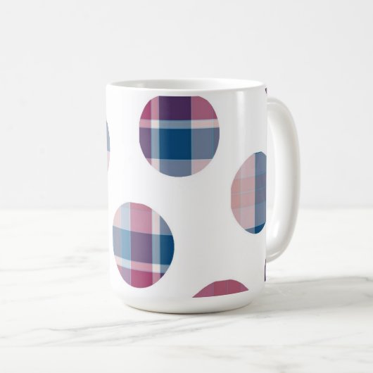 Karierte Punkte Kaffeetasse (VorderseiteRechts)
