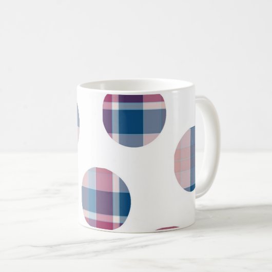 Karierte Punkte Kaffeetasse (VorderseiteRechts)