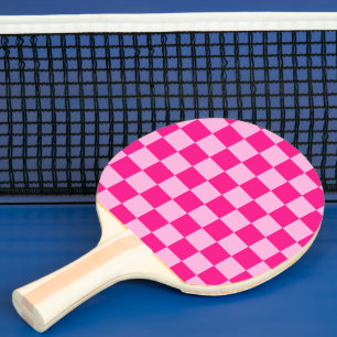 Karierte Quadrate hell heiß rosa geometrisch retro Tischtennis Schläger