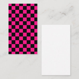 Karierte Quadrate Hot Pink Schwarz geometrisch Ret Visitenkarte