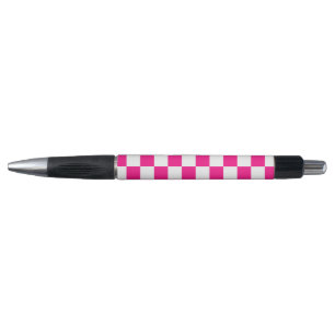 Karierte Quadrate Hot Pink Weiß geometrisch retro Kugelschreiber