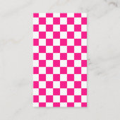 Karierte Quadrate Hot Pink Weiße Geometrische Retr Visitenkarte (Vorderseite)