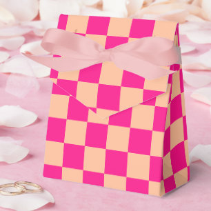 Karierte Quadrate Pfirsich heißes Rosa geometrisch Geschenkschachtel