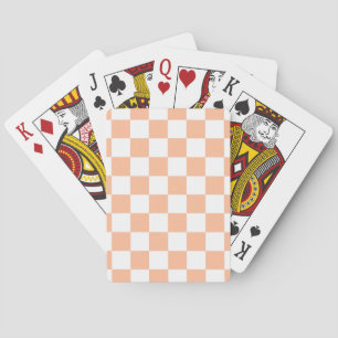 Karierte Quadrate Pfirsich Orange Weiß geometrisch Spielkarten