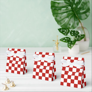 Karierte Quadrate rot weiß geometrisch retro Geschenkschachtel
