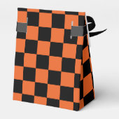 Karierte Quadrate Schwarz und Orange geometrisch R Geschenkschachtel (Rückseite)
