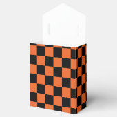 Karierte Quadrate Schwarz und Orange geometrisch R Geschenkschachtel (Geöffnet)