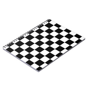 Karierte Quadrate schwarz-weiß geometrisch retro Notizblock