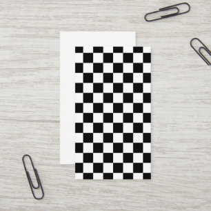 Karierte Quadrate schwarz-weiß geometrisch Retro Visitenkarte