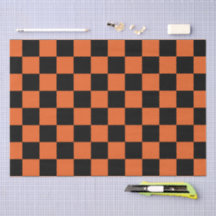 Karierte Quadrate Schwarze und orange geometrische