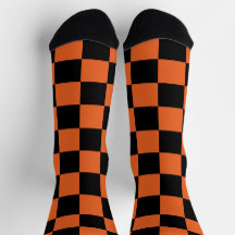 Karierte Quadrate Schwarze und orange geometrische