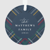 Karierte Rahmenfamilie Foto personalisiert Weihnac Ornament (Rückseite)