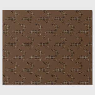 Karierte Rentiere Geschenkpapier