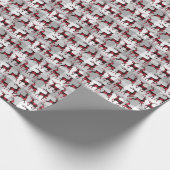 Karierte Rentiere in Rot und Schwarz Buffalo Weihn Geschenkpapier (Ecke)