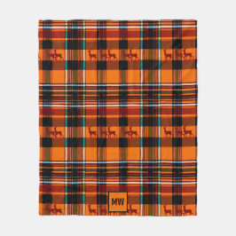 Karierte Rentiere, Weihnachtsmonographie im Winter Fleecedecke