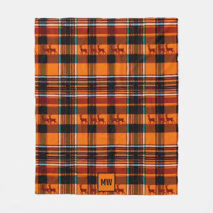 Karierte Rentiere, Weihnachtsmonographie im Winter Fleecedecke