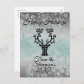 Karierte Rentierschneeflocken Weihnachten Personal (Vorne/Hinten)