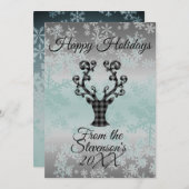 Karierte Rentierschneeflocken Weihnachten Personal (Vorne/Hinten)