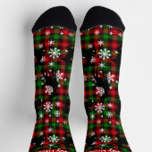 Karierte Rentiersocken "Happy Holidays" mit indivi Socken (Oben)
