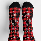 Karierte Rentiersocken "Happy Holidays" mit indivi Socken (Oben)